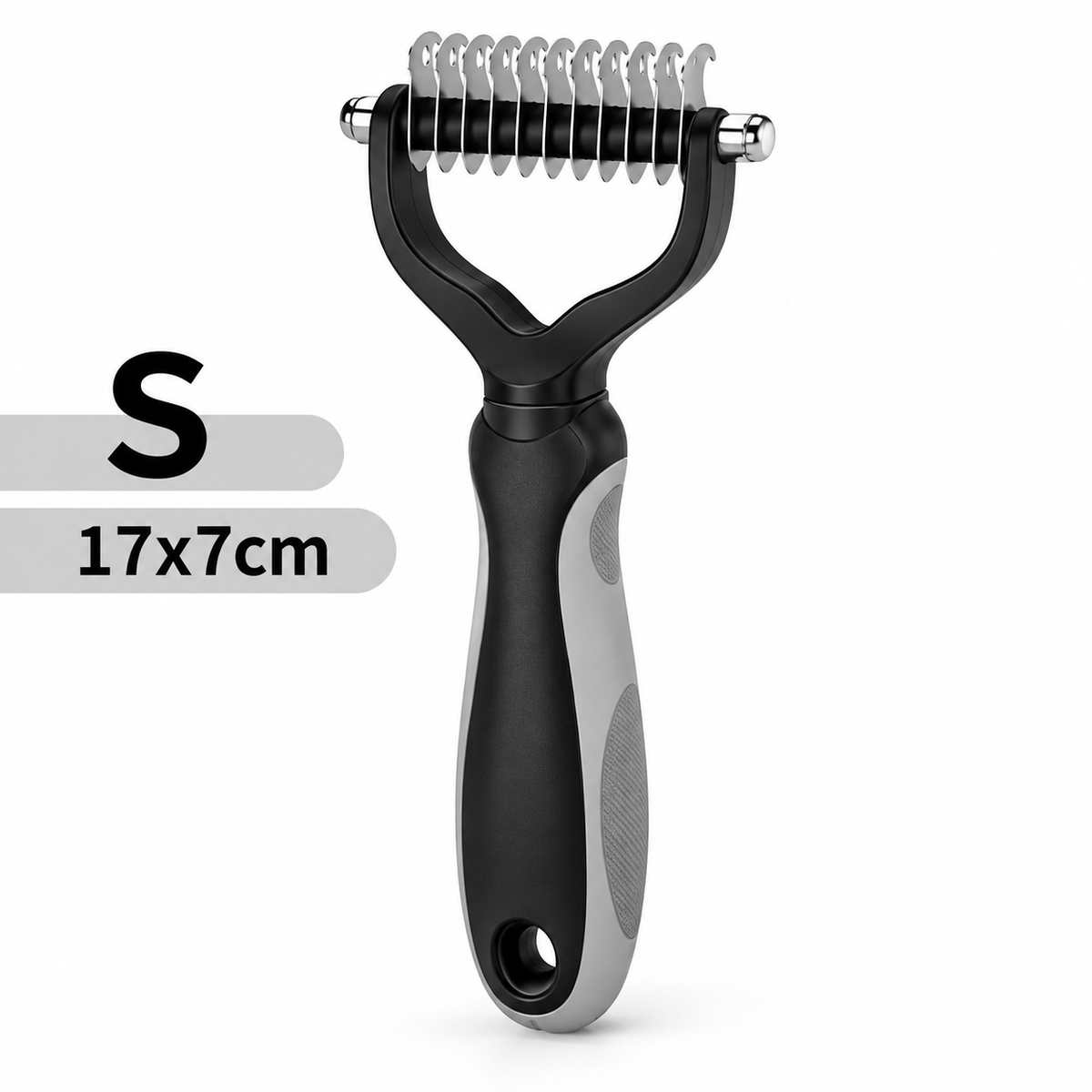 Brosse de toilettage double-face pour animaux - coloris gris, petit modèle